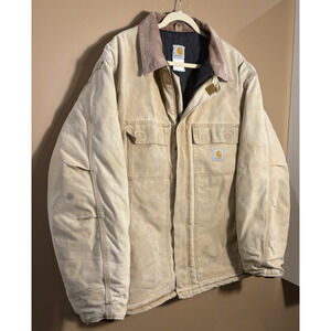 Vintage Carhartt Jacket Mens Insulated Chore Coat Workwear Distressed Size 3XL